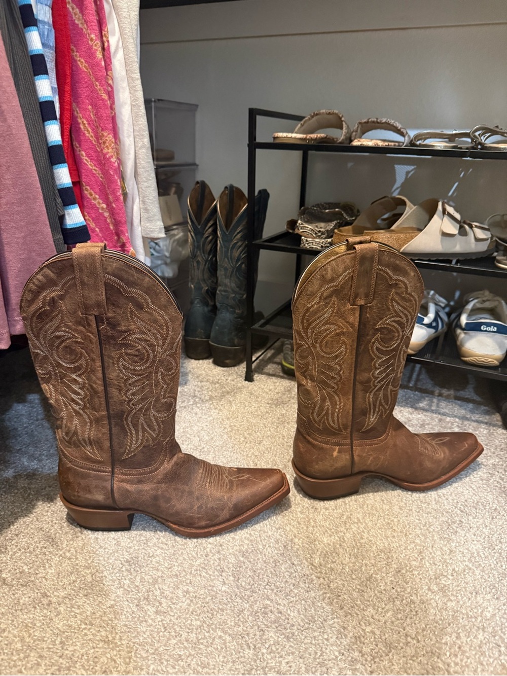 Women’s Shyanne Brown Leather Western Pull-On Cowboy Boots - Picture 3 of 8